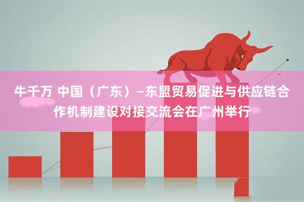 牛千万 中国（广东）—东盟贸易促进与供应链合作机制建设对接交流会在广州举行